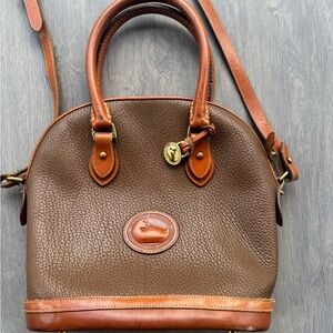 Vintage Dooney & Bourke Brown Crossbody Bag with Pebbled Leather